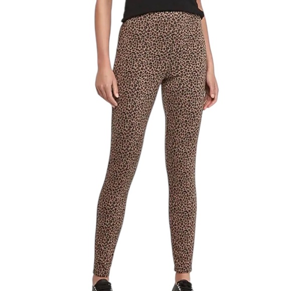 Express Leopard Print High-Waisted Leggings Size S/P GUC - Picture 1 of 5